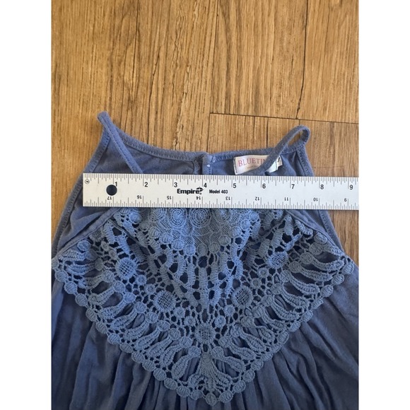 Bluetime Size Small Women's Top Blue Lace Top Sleeveless Summertime Trendy #89 - Picture 9 of 11